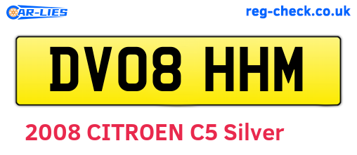 DV08HHM are the vehicle registration plates.