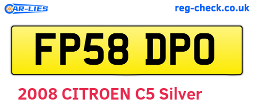 FP58DPO are the vehicle registration plates.