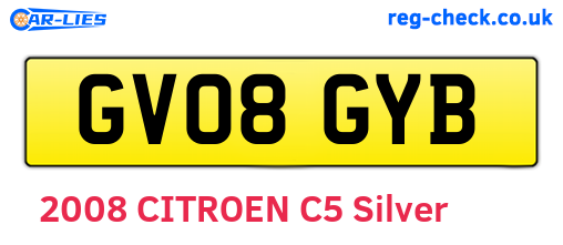 GV08GYB are the vehicle registration plates.