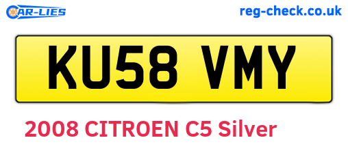 KU58VMY are the vehicle registration plates.