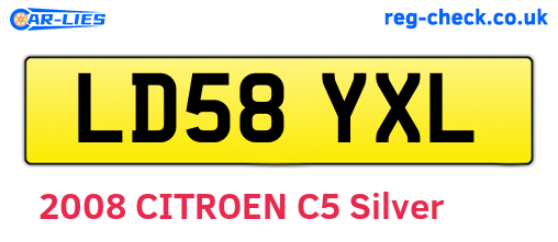 LD58YXL are the vehicle registration plates.
