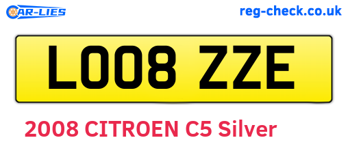 LO08ZZE are the vehicle registration plates.
