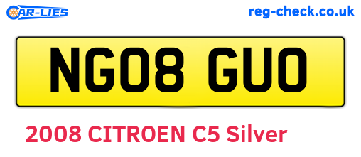 NG08GUO are the vehicle registration plates.
