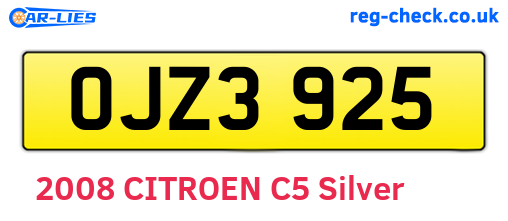 OJZ3925 are the vehicle registration plates.