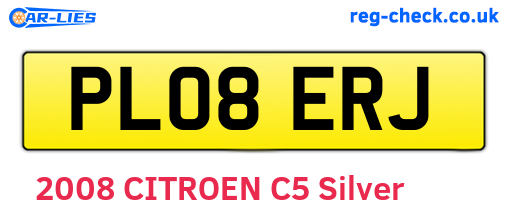 PL08ERJ are the vehicle registration plates.