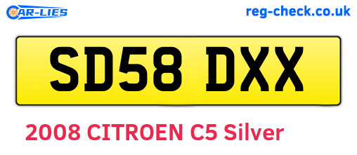 SD58DXX are the vehicle registration plates.