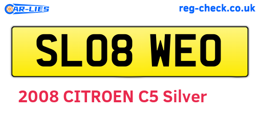 SL08WEO are the vehicle registration plates.