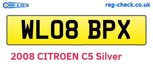 WL08BPX are the vehicle registration plates.