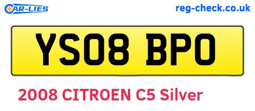 YS08BPO are the vehicle registration plates.