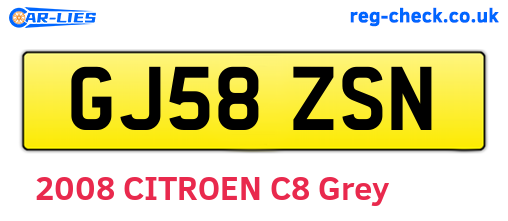 GJ58ZSN are the vehicle registration plates.