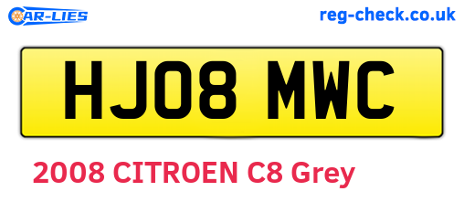HJ08MWC are the vehicle registration plates.