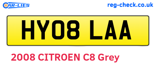 HY08LAA are the vehicle registration plates.