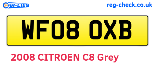 WF08OXB are the vehicle registration plates.