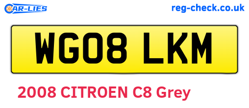 WG08LKM are the vehicle registration plates.