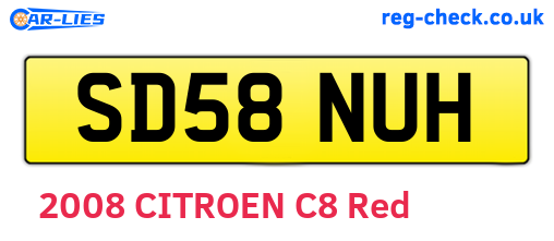 SD58NUH are the vehicle registration plates.