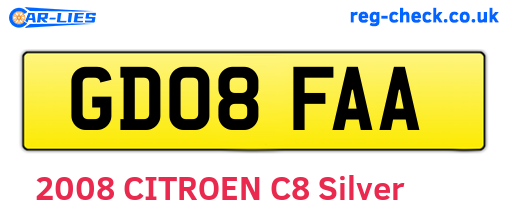GD08FAA are the vehicle registration plates.