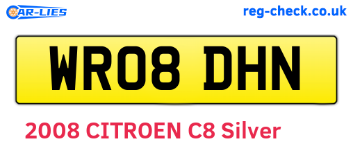 WR08DHN are the vehicle registration plates.