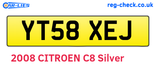 YT58XEJ are the vehicle registration plates.