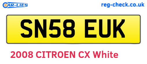 SN58EUK are the vehicle registration plates.