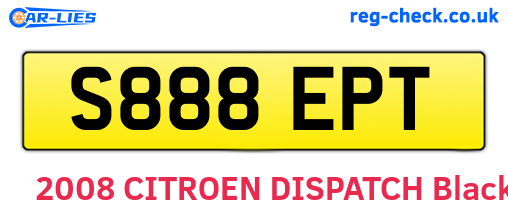 S888EPT are the vehicle registration plates.