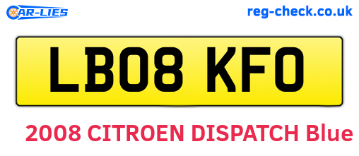 LB08KFO are the vehicle registration plates.