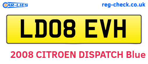 LD08EVH are the vehicle registration plates.