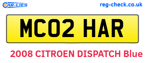 MC02HAR are the vehicle registration plates.