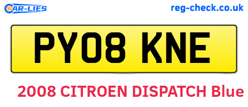 PY08KNE are the vehicle registration plates.