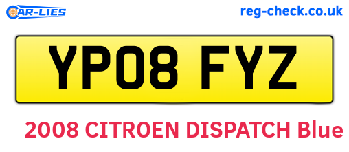 YP08FYZ are the vehicle registration plates.