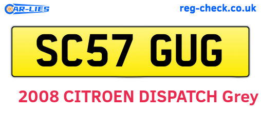 SC57GUG are the vehicle registration plates.