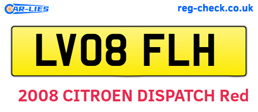 LV08FLH are the vehicle registration plates.