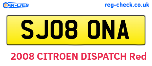 SJ08ONA are the vehicle registration plates.