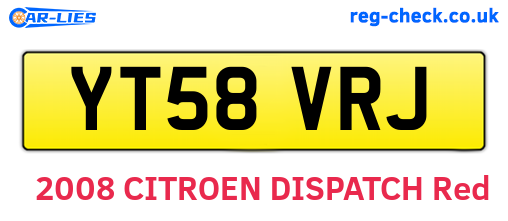 YT58VRJ are the vehicle registration plates.