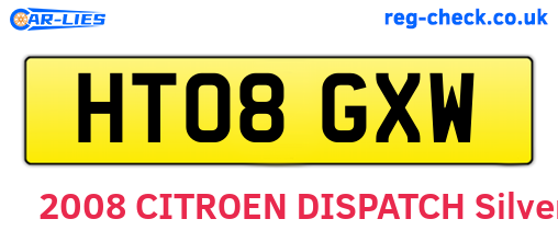 HT08GXW are the vehicle registration plates.
