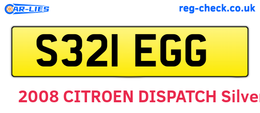 S321EGG are the vehicle registration plates.
