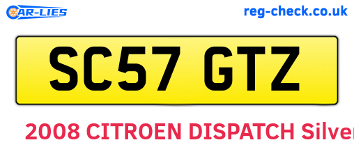 SC57GTZ are the vehicle registration plates.