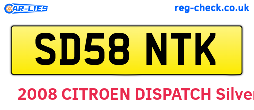 SD58NTK are the vehicle registration plates.