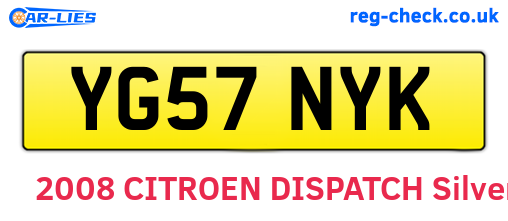 YG57NYK are the vehicle registration plates.