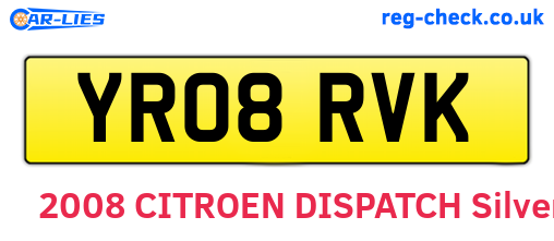 YR08RVK are the vehicle registration plates.