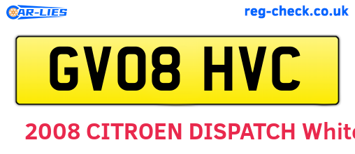 GV08HVC are the vehicle registration plates.