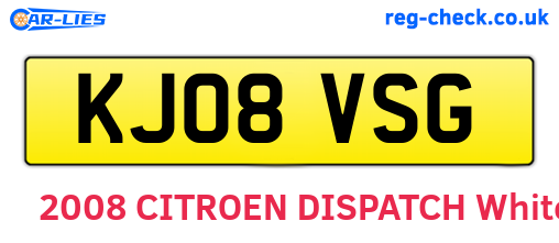 KJ08VSG are the vehicle registration plates.