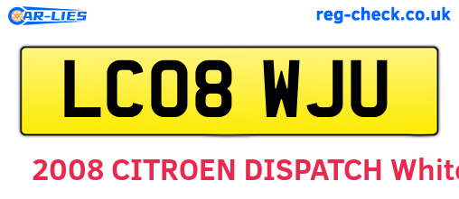 LC08WJU are the vehicle registration plates.