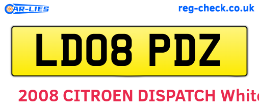 LD08PDZ are the vehicle registration plates.