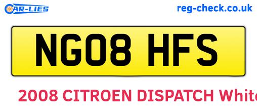 NG08HFS are the vehicle registration plates.