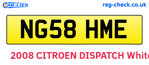 NG58HME are the vehicle registration plates.