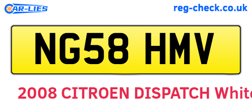NG58HMV are the vehicle registration plates.