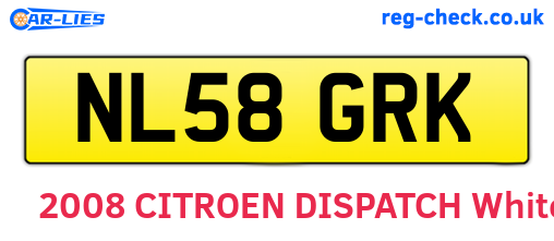 NL58GRK are the vehicle registration plates.
