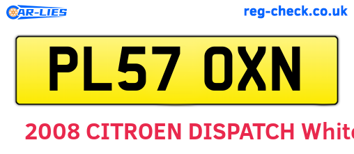 PL57OXN are the vehicle registration plates.
