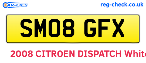 SM08GFX are the vehicle registration plates.