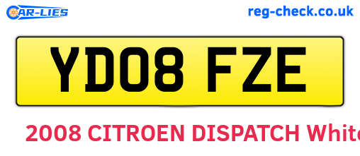 YD08FZE are the vehicle registration plates.